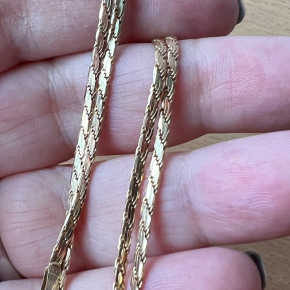 14K YELLOW GOLD FLAT SNAKE STYLE CHAIN NECKLACE UNISEX HALLMARKED APRX 15.5”LONG - Picture 9 of 16